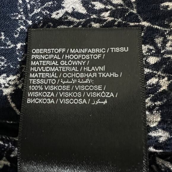 Ulla Popken Womens Tunic 20/22 Navy Floral Boho Peasant 3/4 Sleeve Viscose - Picture 9 of 9